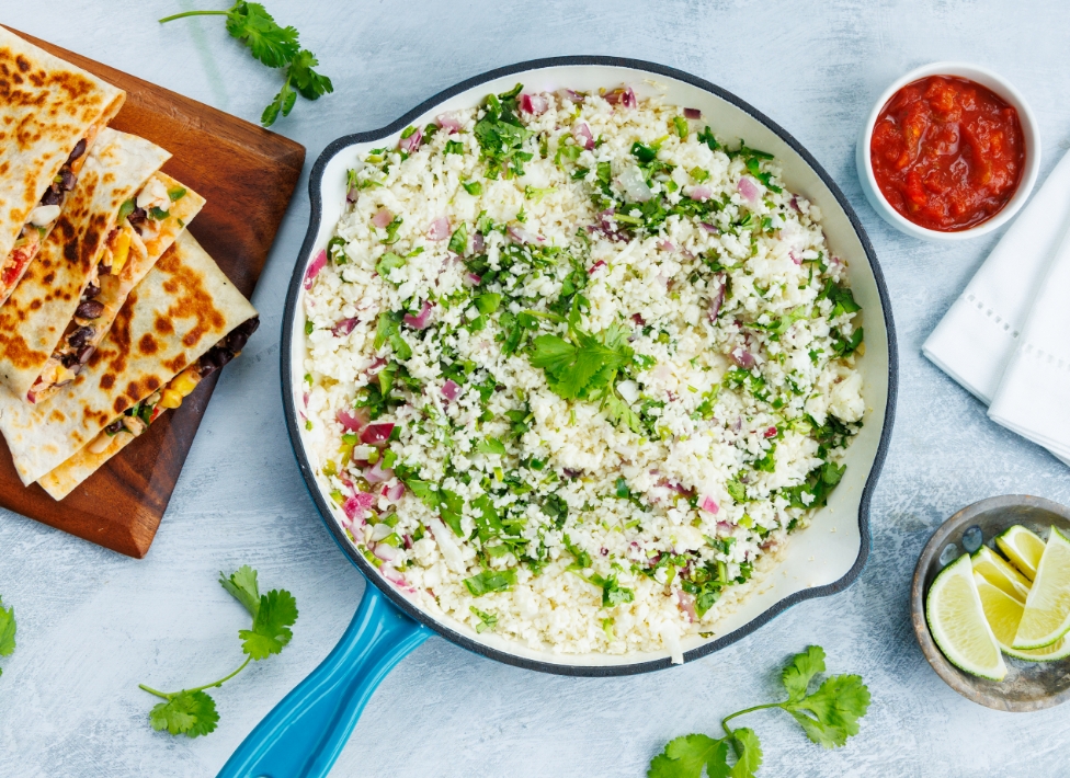 Black Bean Quesadilla and Cauliflower Rice