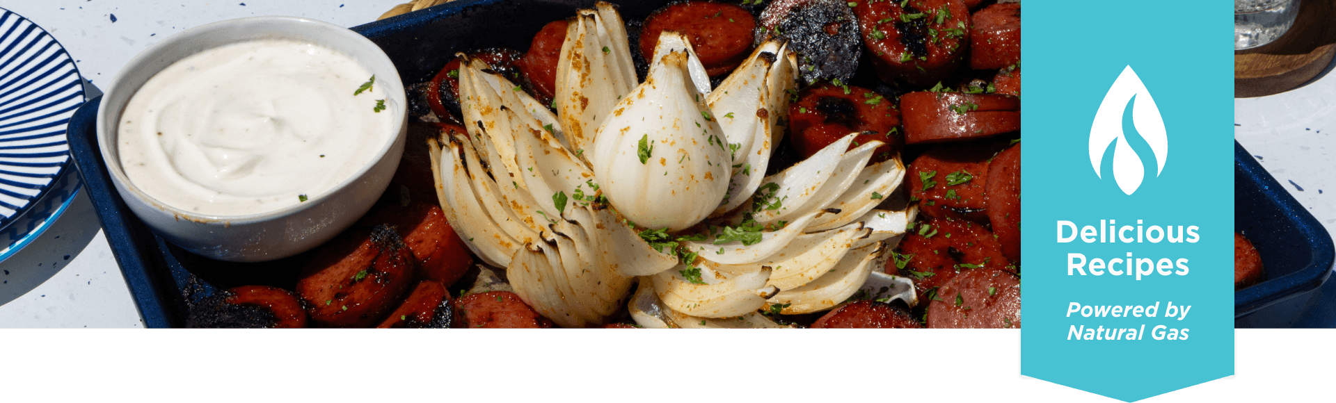 Grilled Blooming Onion with Sausage